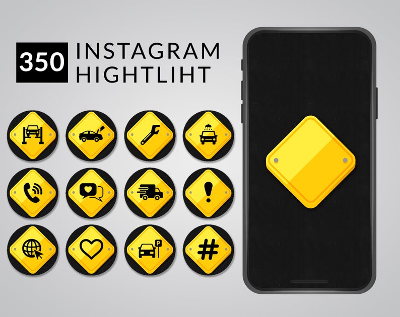 Yellow Highlights Instagram Covers Instagram Highlight Icons Etsy