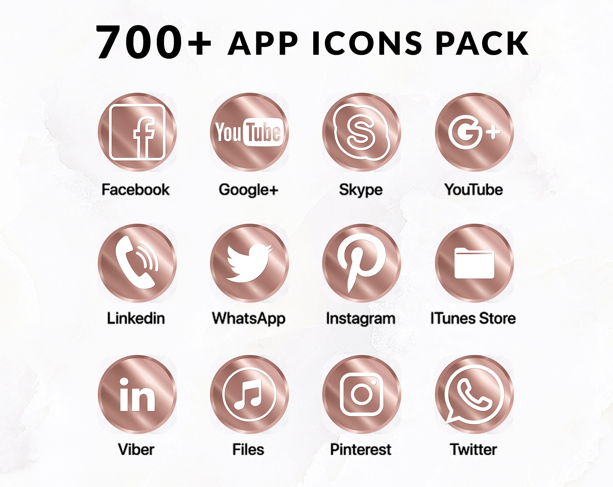 Rose gold App Icons iPhone iOS14 Design Icons iPhone Icons Etsy