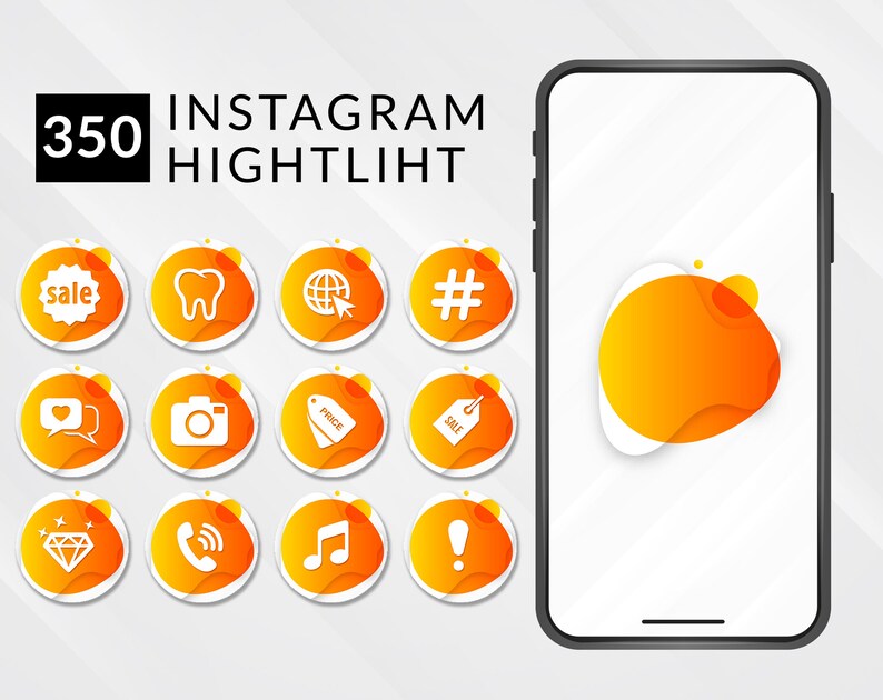 Orange highlights instagram Covers Instagram Highlight Icons Etsy