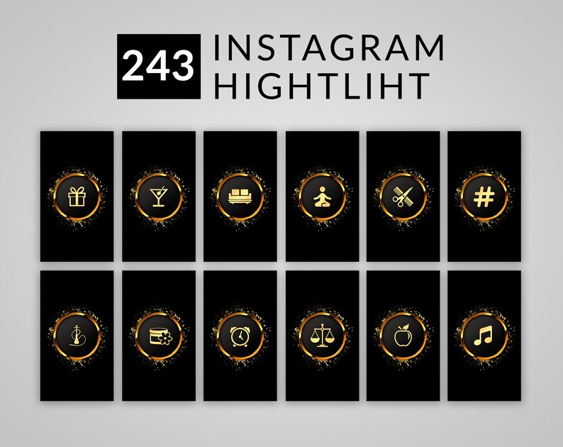 Gold Highlight Instagram Covers 243 Instagram Highlight Icons Etsy