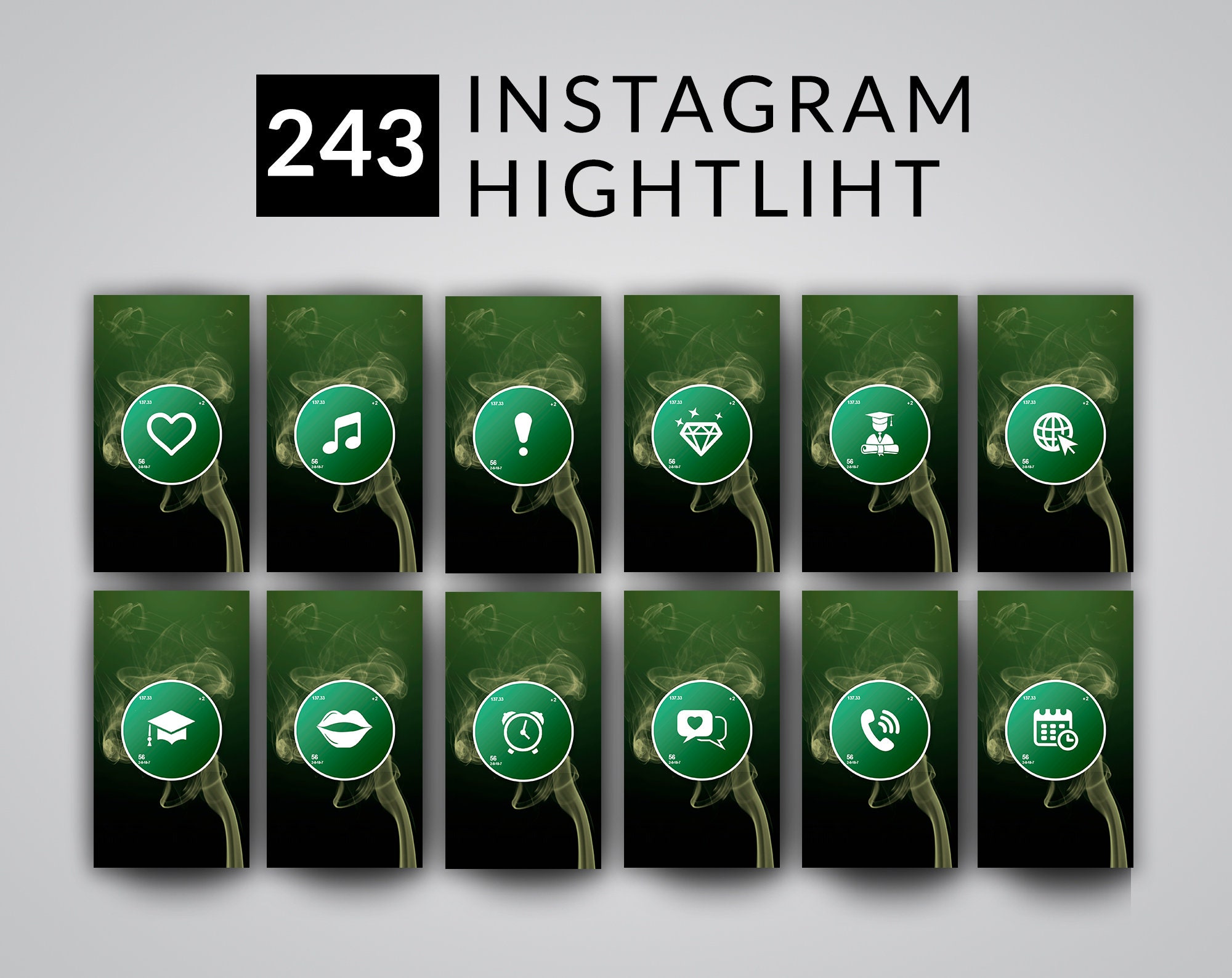 243 Green Instagram Highlight Covers Instagram Highlight Etsy