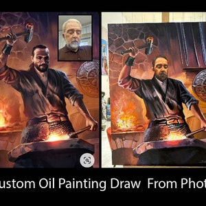 Custom Oil Portrait From Photo | Commission Portrait Painting On Canvas | Original Custom Oil Painting From Photo | Real Handmade Painting