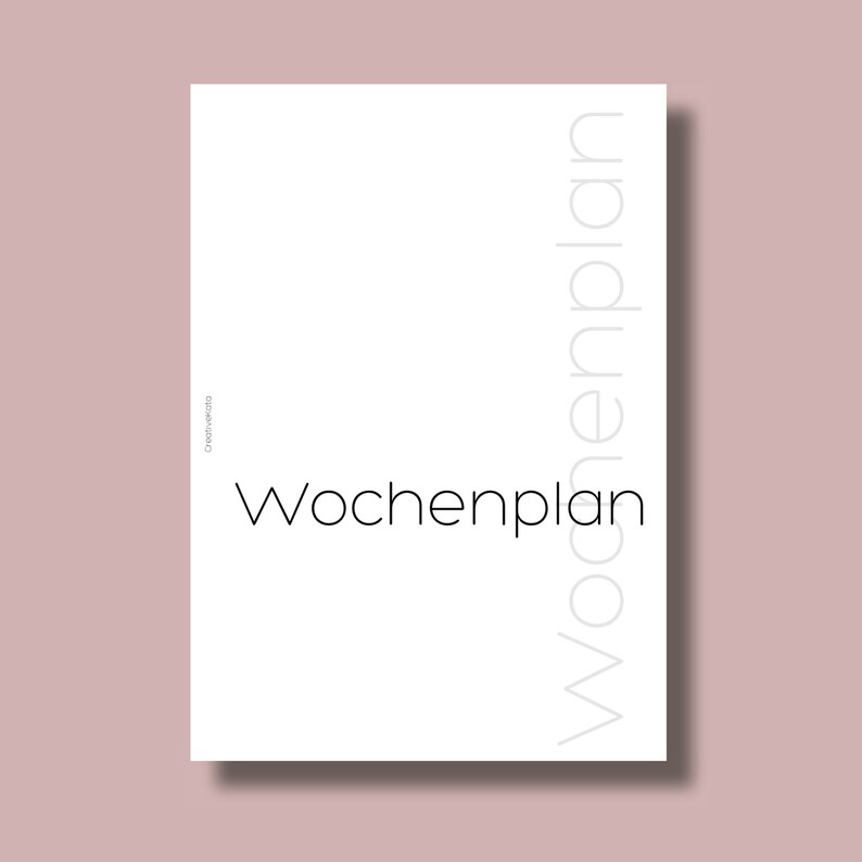 Wochenplan Auf 1. Seite, Undatierte Wochenübersicht, Minimal Planner ...
