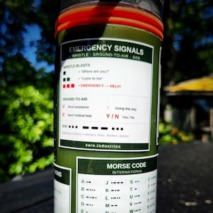 Emergency Signals Reference Sticker – Survival Whistle SOS Ground-to-Air, Outdoor Preparedness Decal image 1