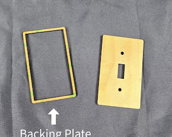 Placas de soporte para interruptores de luz y tomacorrientes de madera cortados con láser (interruptores simples, dobles, triples, cuádruples, de palanca, basculantes y tomacorrientes)