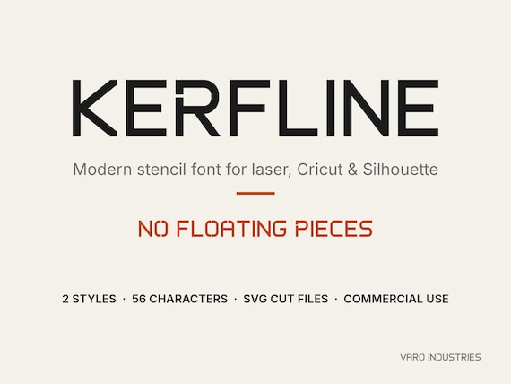 Kerfline stencil font cut file preview