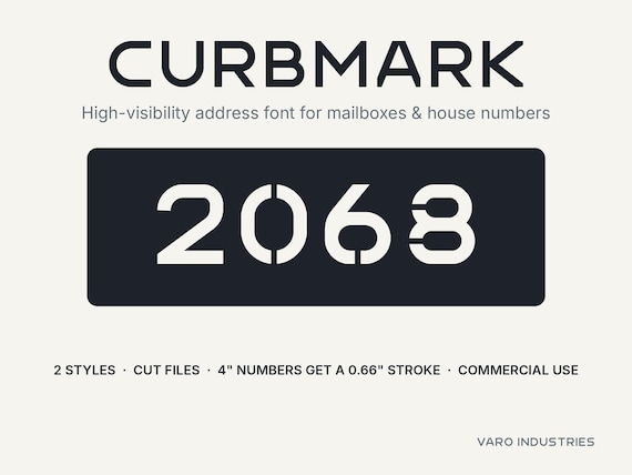 Curbmark address font house number preview