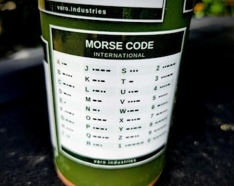 Morse Code Reference Sticker – International Alphabet Decal, Ham Radio Gift, Survival Prep Decal