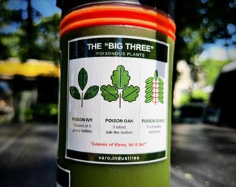 Poisonous Plants Sticker – Big Three Poison Ivy Oak Sumac Reference Decal, Hiking Survival Gift