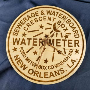 New Orleans Wood Water Meter Cover Clock or Wall Hanging / NOLA / The Crescent City