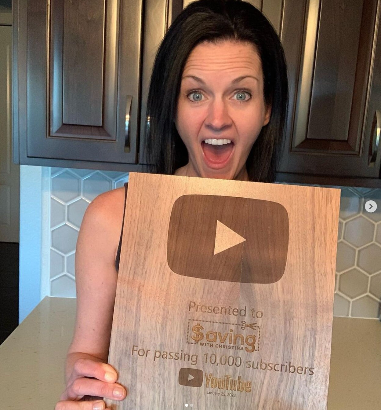 Custom Youtube Subscribers Walnut Wood Plaque / 10k Subscribers / 10k