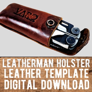 Wzór na kaburę Leatherman Wave w formacie PDF | Szablon skórzanego kabury DIY | Pokrowiec na pasek wielofunkcyjny do pobrania w wersji cyfrowej