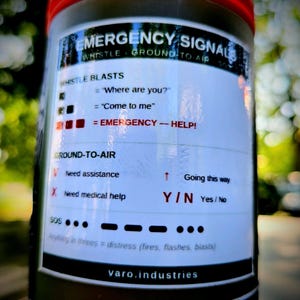Emergency Signals Reference Sticker – Survival Whistle SOS Ground-to-Air, Outdoor Preparedness Decal image 3