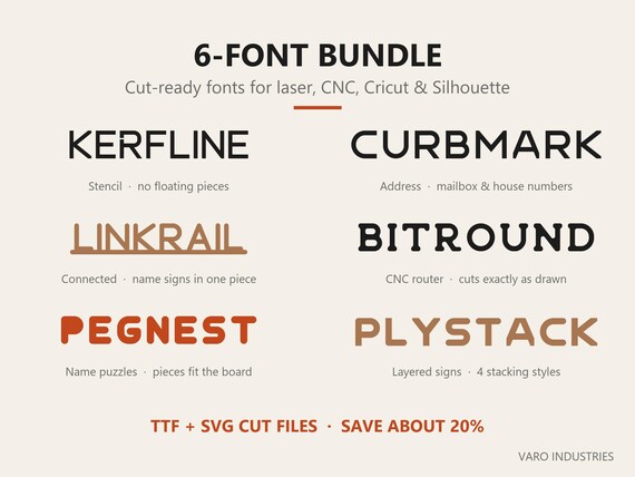 VARØ 6-font bundle cover