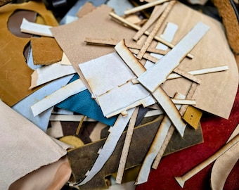 Full Grain Leather Scraps Assorted Colors | DIY Craft Supply Remnants