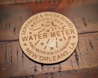 New Orleans Water Meter Sewer Cover Wood Magnet / NOLA / The Crescent City
