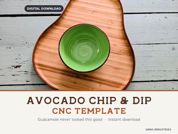 Avocado Chips Dip Tray Template