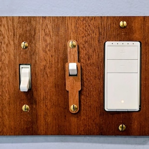 Light Switch Guard, Toggle Switch Lock - Stops Accidental Flipping, Childproof Cover for Freezer, Disposal, Aquarium - Wood or Acrylic