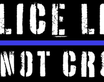 Police Line Do Not Cross Sticker – Thin Blue Line Decal, Law Enforcement Support, Bumper Sticker