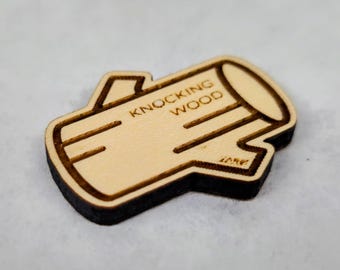 Knocking on Wood Charm: Portable Wooden Good Luck Token