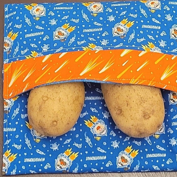 Mr Mrs Potato Head Rocket's into space in Microwave Baked Potato Bag