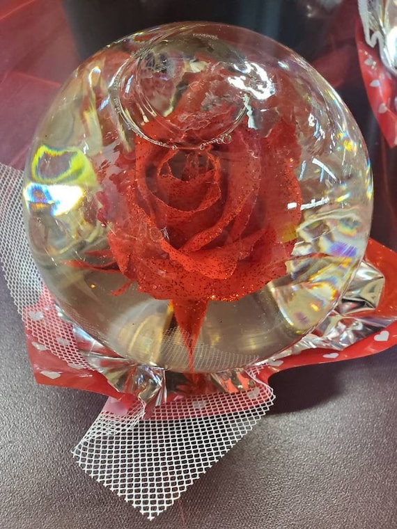 Forever Rose in Water Globe Water Rose Globe Etsy