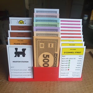 Fichier 3D Monopoly Organizer Stl, fichier partiel. Monopoly détenteur de monnaie, détenteur de propriété