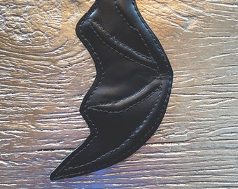 Black Bat Wing - Leather Bag Charm Key Holder