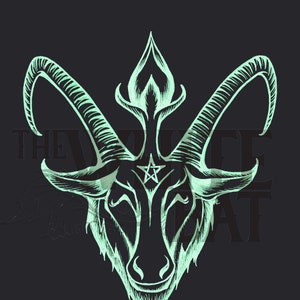 Glowing Happy Baphomet - Arte digital (archivo de imagen descargable - 800 ppp)