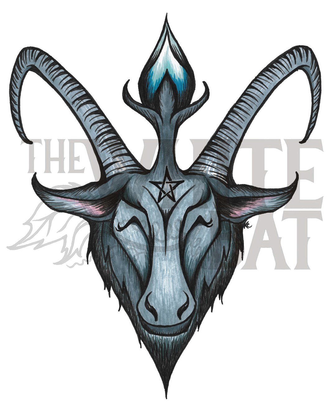 Happy Baphomet Digital Art downloadable Image File 800 Etsy