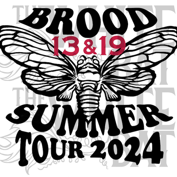 Brood 13 & 19 Summer Tour 2024 - Cicadas - Digital Art (Downloadable Image File - 800 ppi)