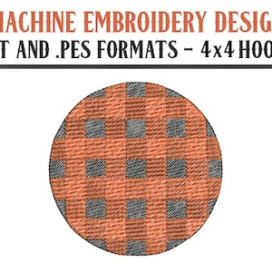 Buffalo Check Pattern Circle - Embroidery Background - Machine Embroidery Design - Digital Download - 4x4 Hoops - DST and PES Formats
