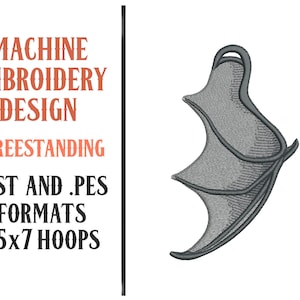 Freistehender Fledermausflügel - Maschinenstickerei Design - Digital Download - 13x18 Hoops - DST und PES Formate