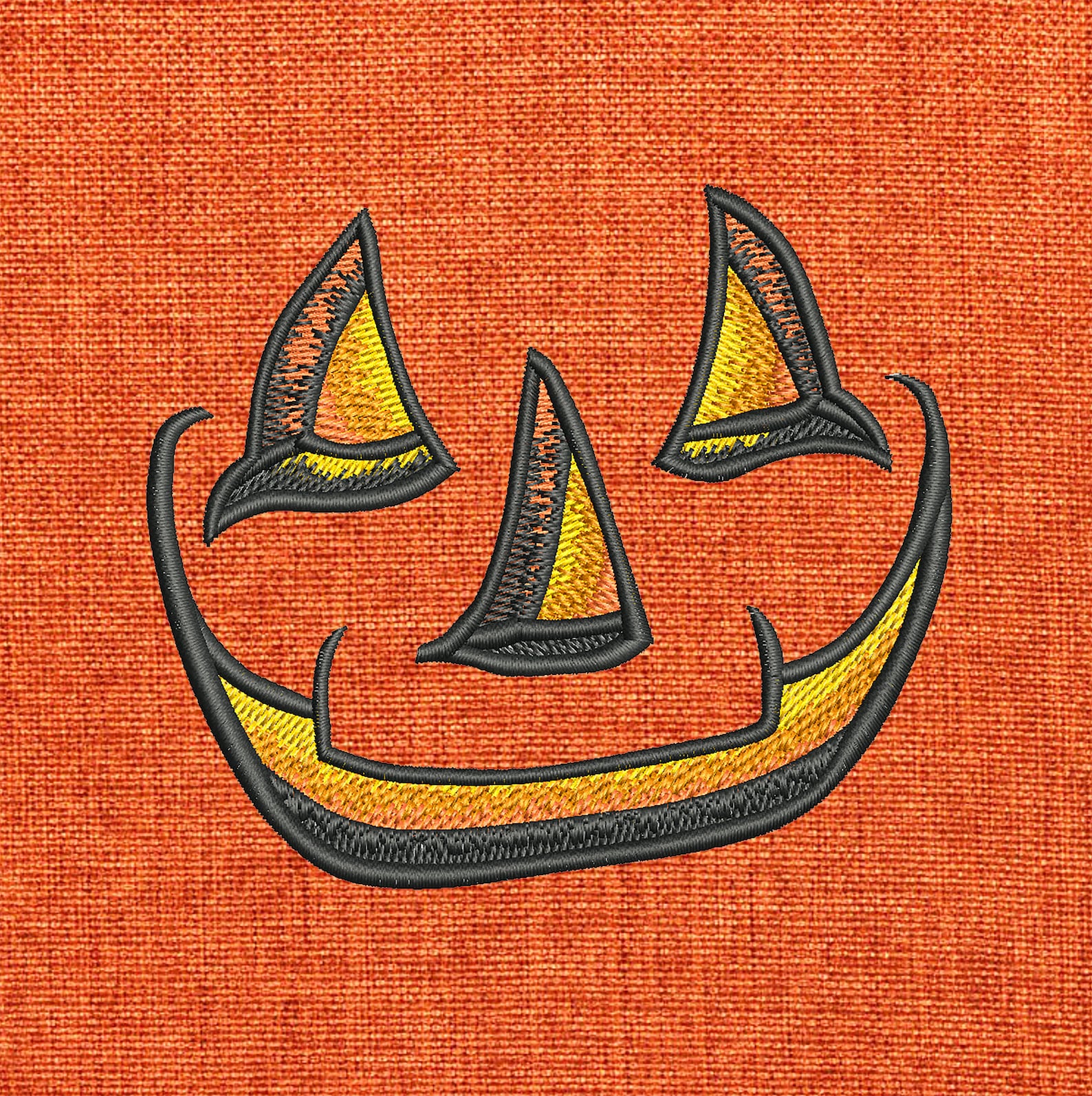 Smiling Jack O' Lantern Face Machine Embroidery Design Etsy