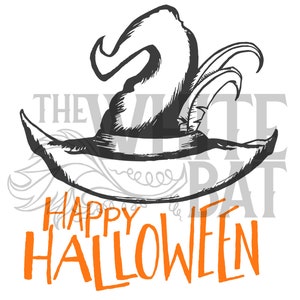 Witch Hat - Happy Halloween (Multi-Color) - SVG File - Digital Download (For all cutting machines including Cricut)