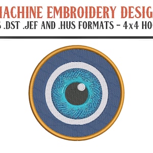 Classic Evil Eye - Machine Embroidery Design - Digital Download - 4x4 Hoops - PES DST JEF Hus Formats