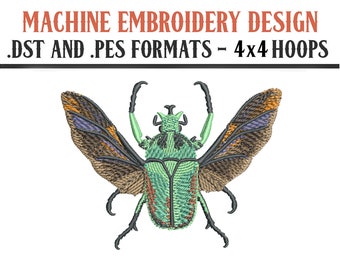 Scarab Beetle - Machine Embroidery Design - Digital Download - 4x4 Hoops - DST and PES Formats