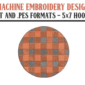 Buffalo Check Pattern Circle - Embroidery Background - Machine Embroidery Design - Digital Download - 5x7 Hoops - DST and PES Formats