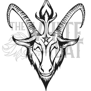 Happy Baphomet (One Color) - SVG File - Digital Download (For all cutting machines including Cricut)