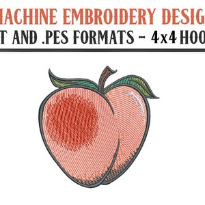 Peach Emoji - Machine Embroidery Design - Digital Download - 4x4 Hoops - DST and PES Formats