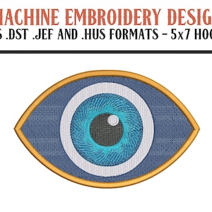 Evil Eye - Machine Embroidery Design - Digital Download - 5x7 Hoops - PES DST JEF Hus Formats