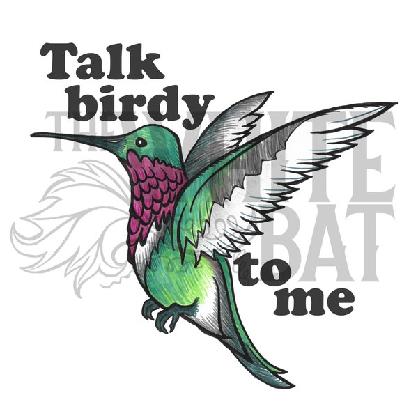 Ruby-throated Hummingbird - Talk Birdy To Me - Digital Art (Downloadable Image File - 800 ppi)