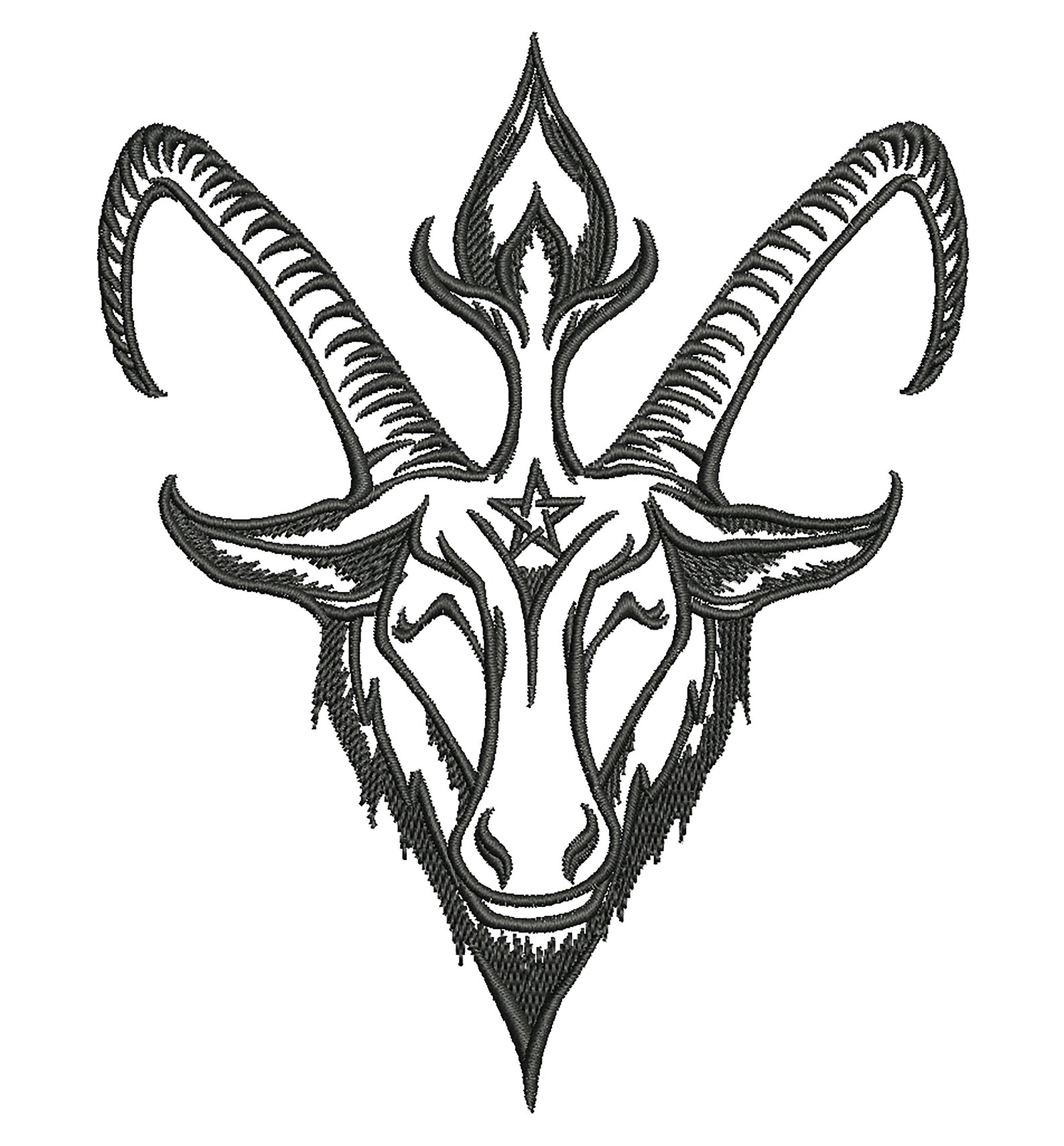 Happy Baphomet One Color Machine Embroidery Design | Etsy