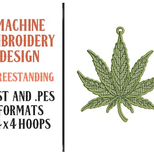 Freestanding Lace Cannabis Leaf Ornament - Machine Embroidery Design - Digital Download - 4x4 Hoops - DST and PES Formats