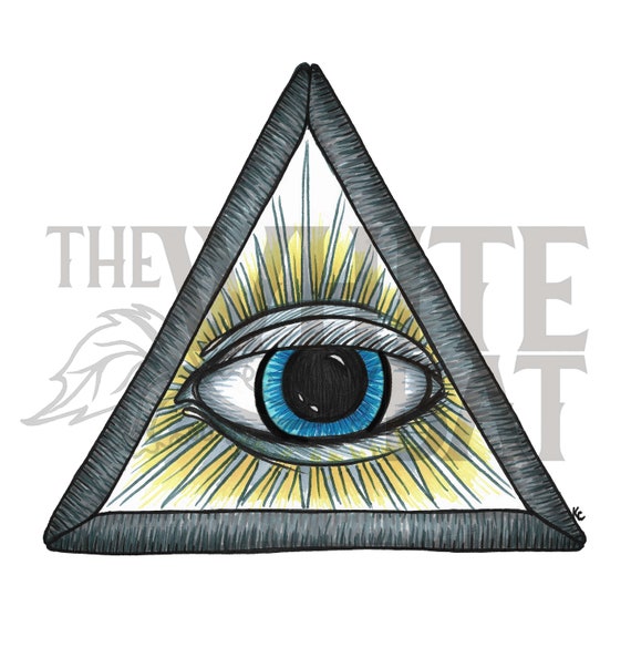 Illuminati All Seeing Eye Emblem Digital Art downloadable Image File 800  Ppi - Etsy