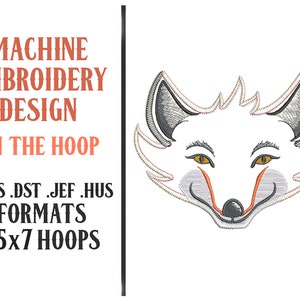 Stitched-To-The-Edge In The Hoop Fox - Machine Embroidery Design - Digital Download - 5x7 Hoop - PES DST JEF Hus Formats