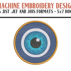 Classic Evil Eye - Machine Embroidery Design - Digital Download - 5x7 Hoops - PES DST JEF Hus Formats