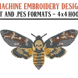 Death&#39;s-head Hawkmoth - Machine Embroidery Design - Digital Download - 4x4 Hoops - DST and PES Formats