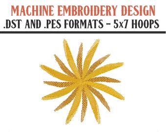 Starburst - Machine Embroidery Design - Digital Download - 5x7 Hoops - DST and PES Formats