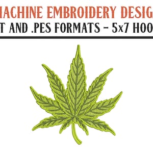 Free Standing Lace Cannabis Leaf - Machine Embroidery Design - Digital Download - 5x7 Hoops - DST and PES Formats